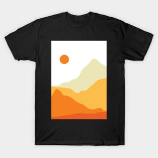 Minimalist Modern Mountainous Landscape Graphic Design T-Shirt